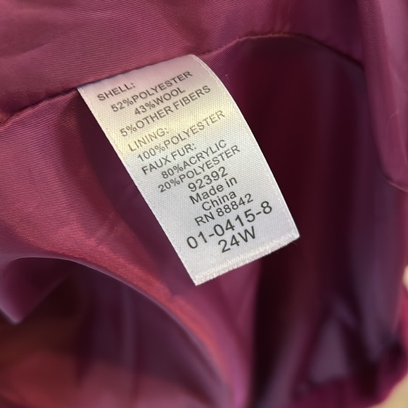 Jessica London Jacket Faux Fur Wool - Picture 6 of 8